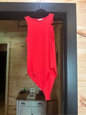 Red Sleeveless Women's Bodysuit Tank Top 🍒
